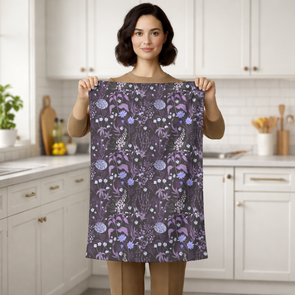 Purple Gothic Botanical Hand Towel
