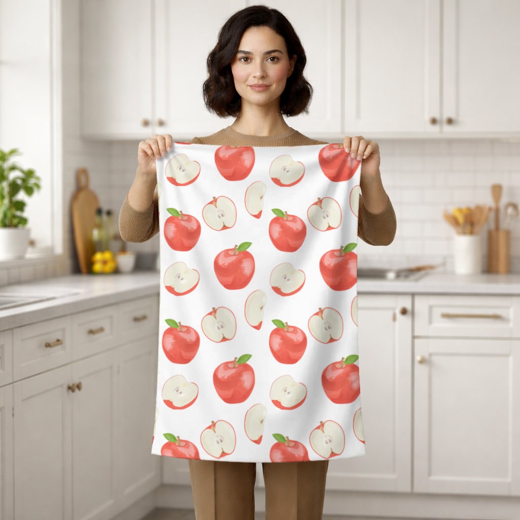 Red Apple Slices Hand Towel
