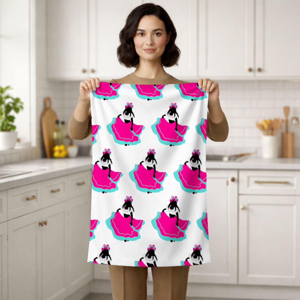 Mexican Folklorico Dancer Silhouette Hand Towel