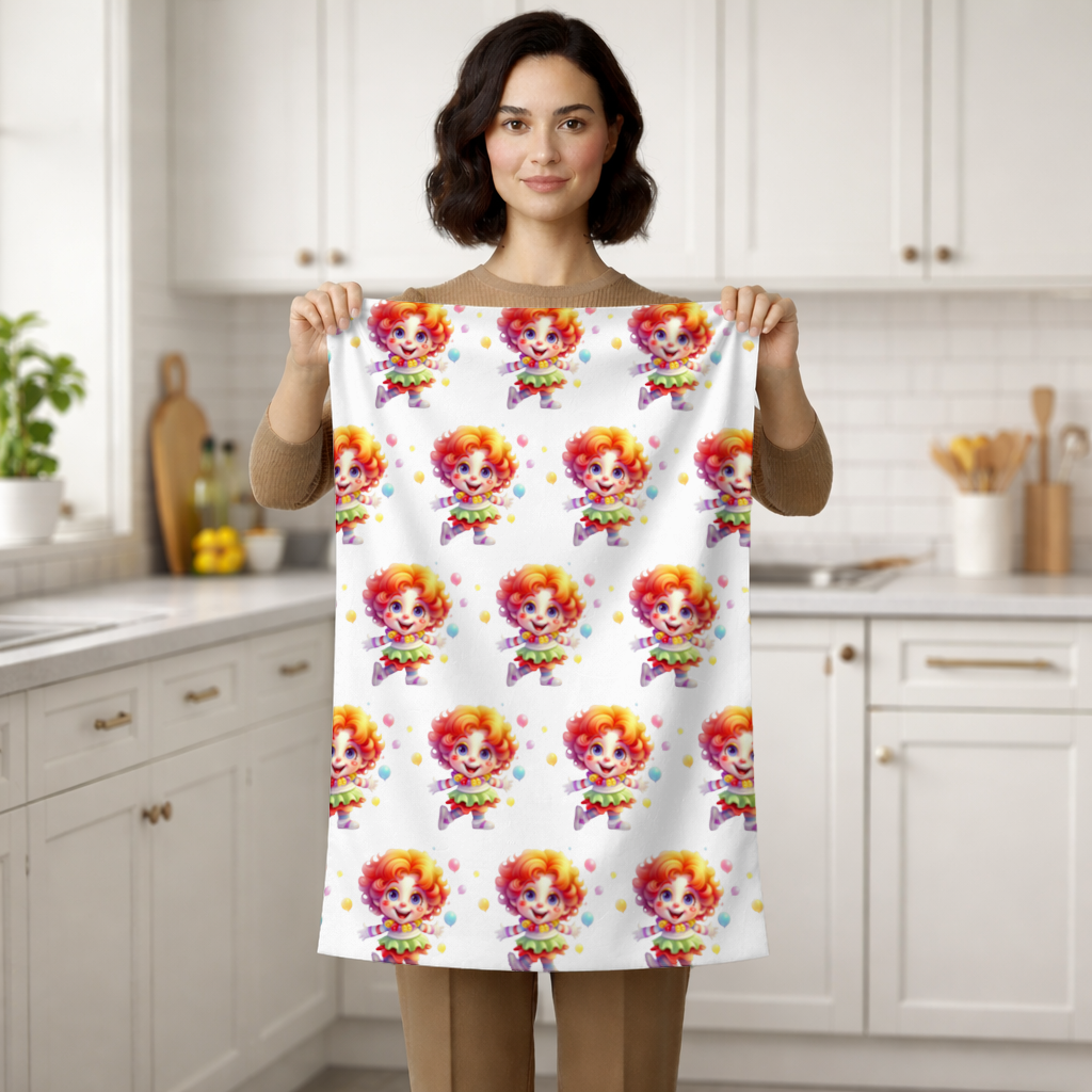 Cute Rainbow Hair Happy Clown Hand Towel