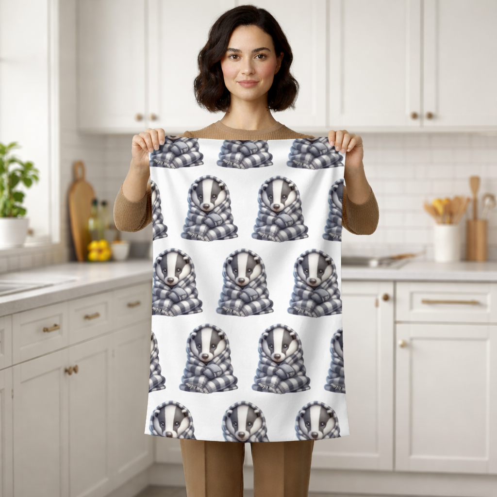 Cozy Baby Badger Wrapped in Blanket Hand Towel