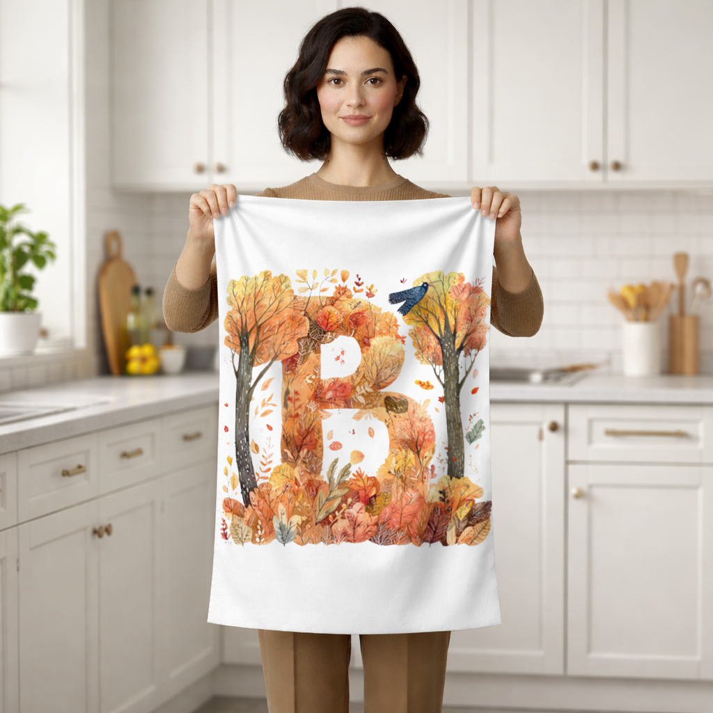 Fall Foliage Letter B Hand Towel