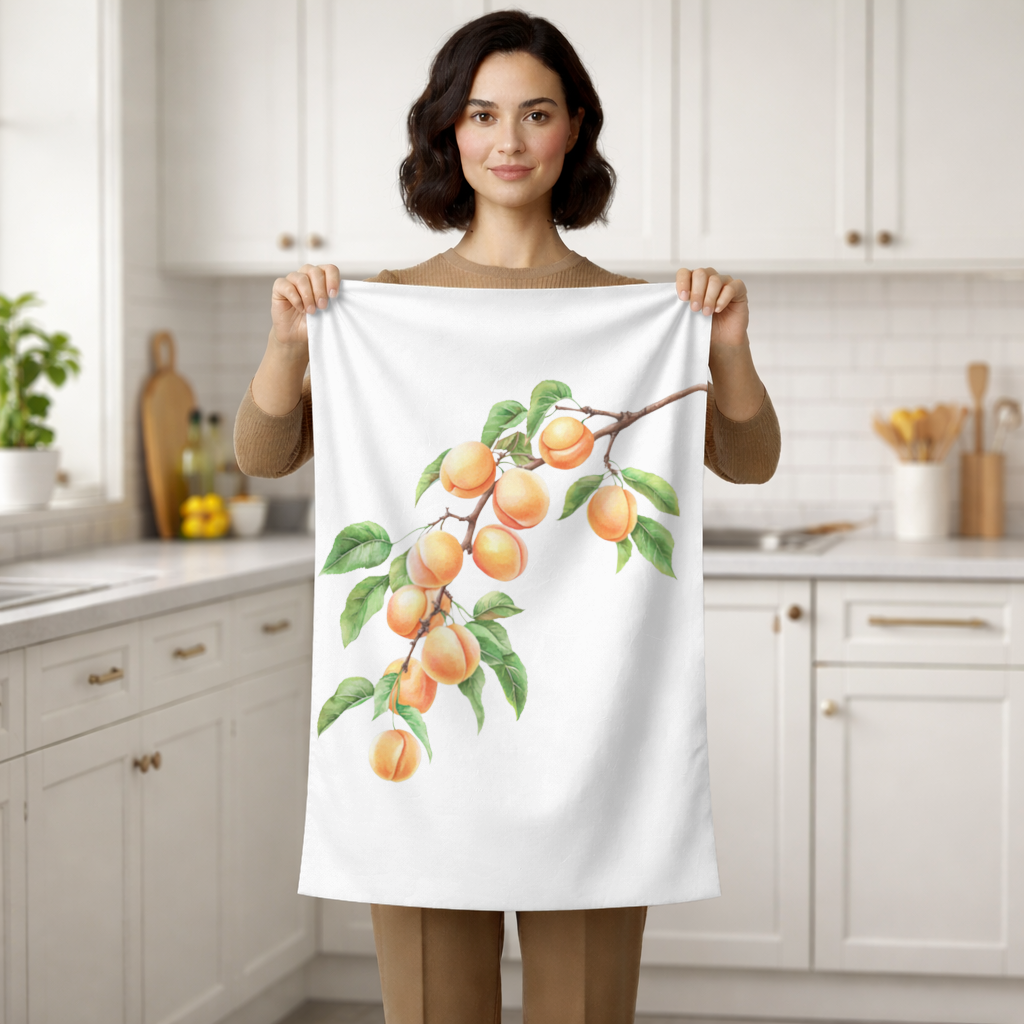 Ripe Orange Apricot Fruit Branch Hand Towel