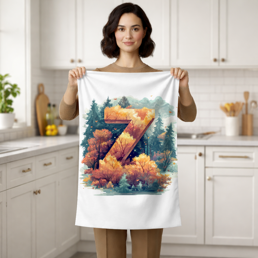Autumn Leaf Forest Letter Z Hand Towel
