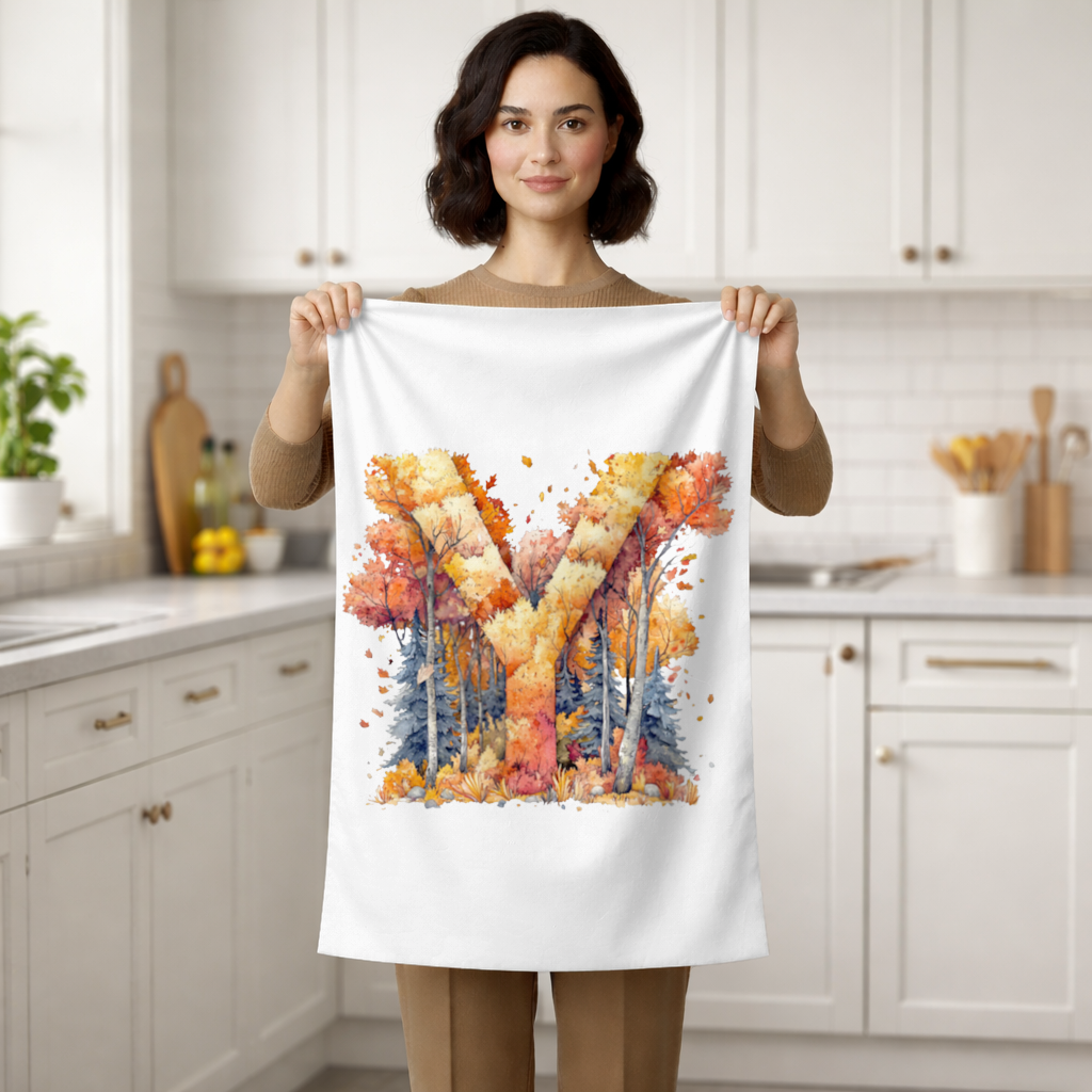 Autumn Forest Letter Y Hand Towel