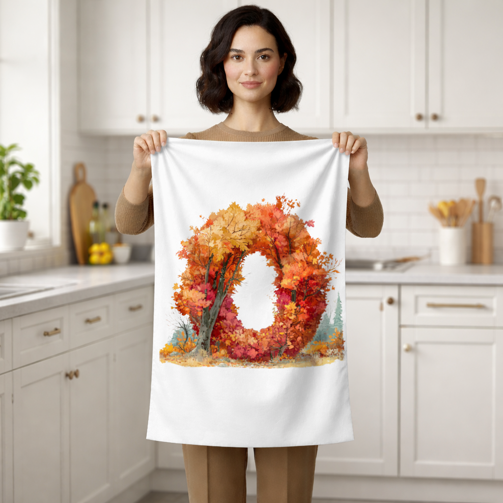 Autumn Leaf Letter O Hand Towel