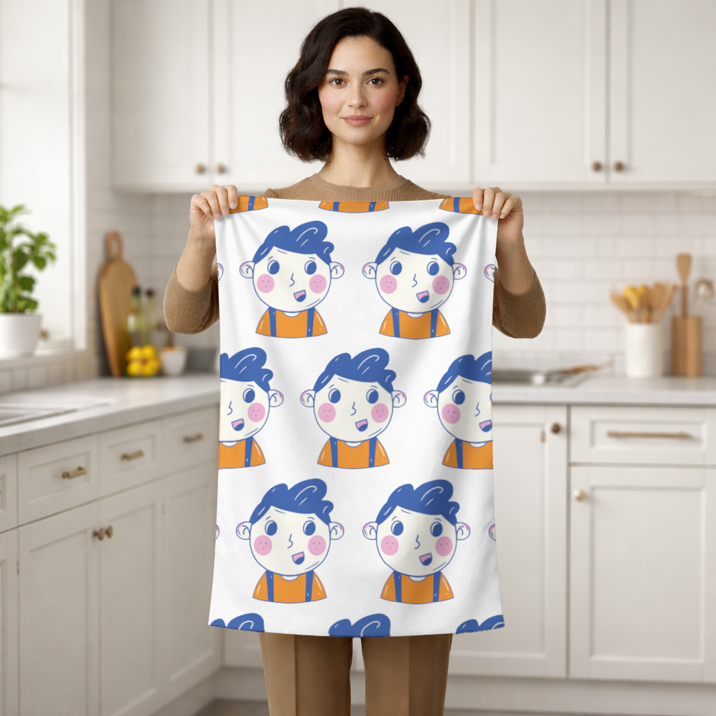 Cute Smiling Boy with Blue Hair 