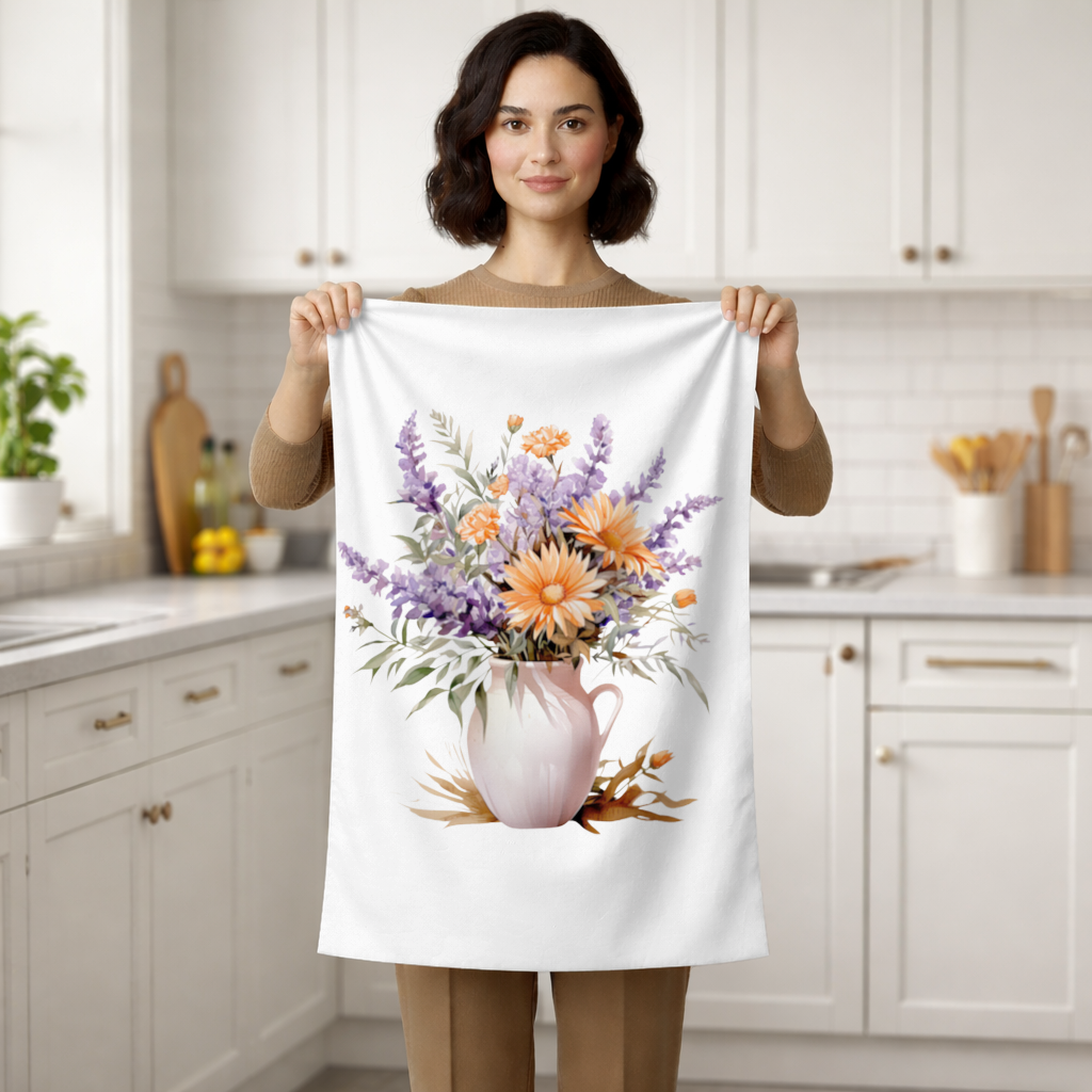 Cottagecore Wildflower Pitcher Hand Towel