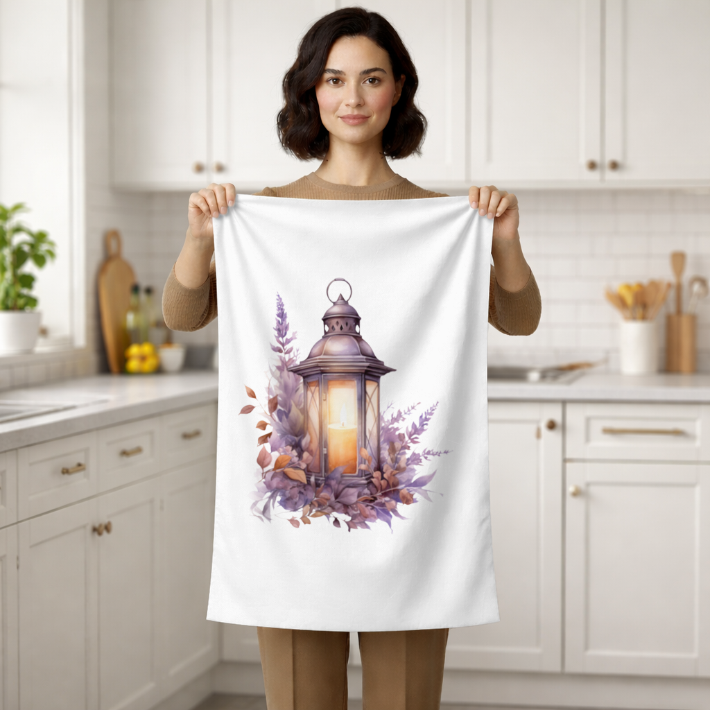 Cottagecore Lavender and Leaves Lantern 