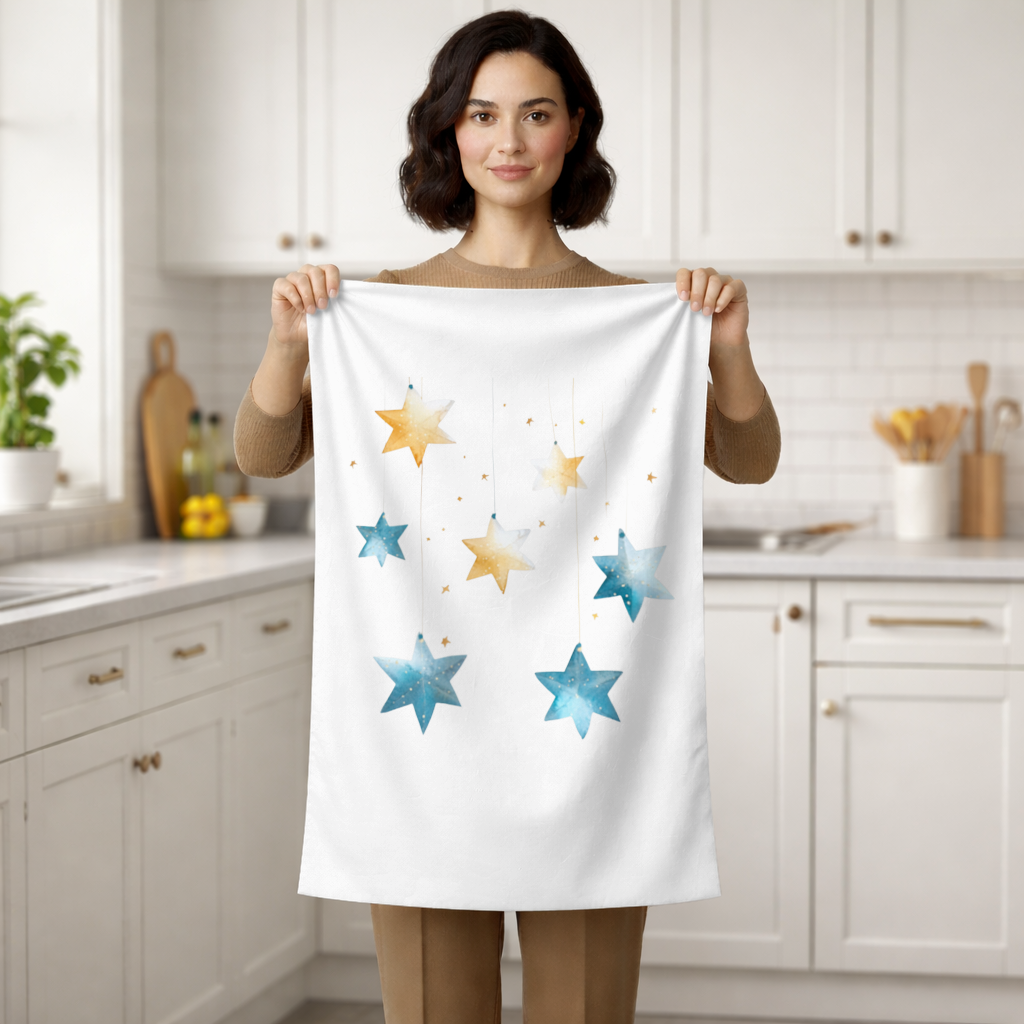 Watercolor Hanging Stars Hand Towel