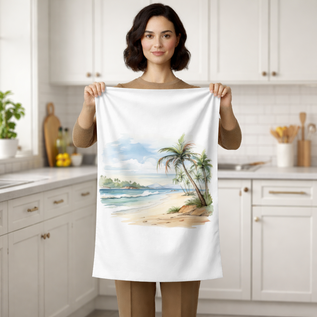 Tropical Palm Tree Beach Hand Towel