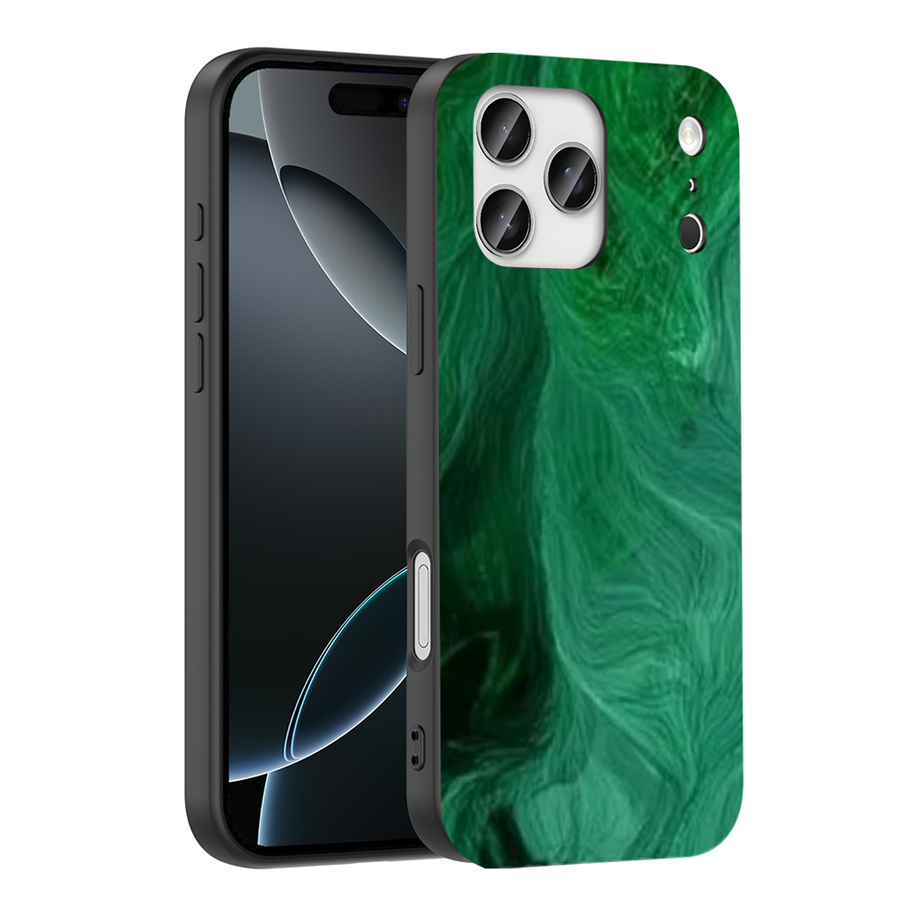 Black and green marbling iPhone 17 Pro Max Case