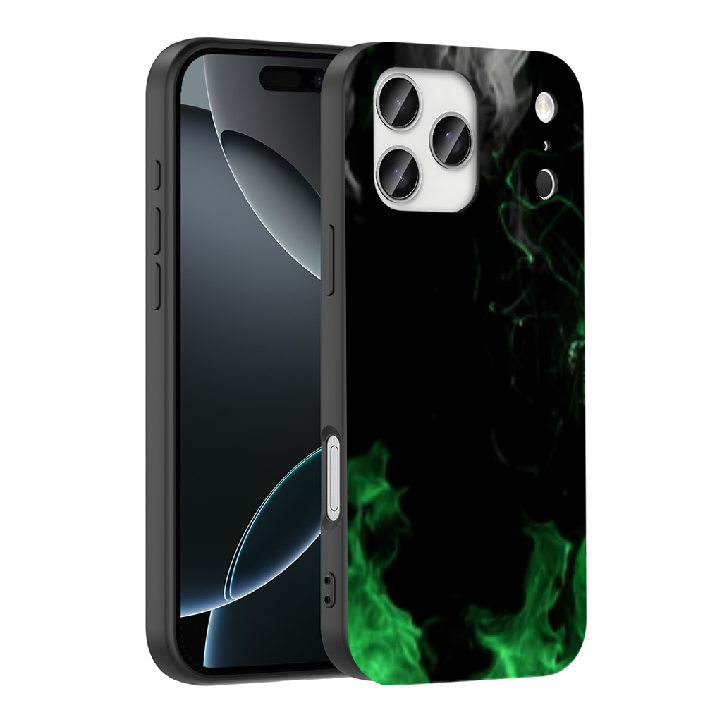 Yeşil siyah duman deseni. iPhone 17 Pro Max Kılıfı