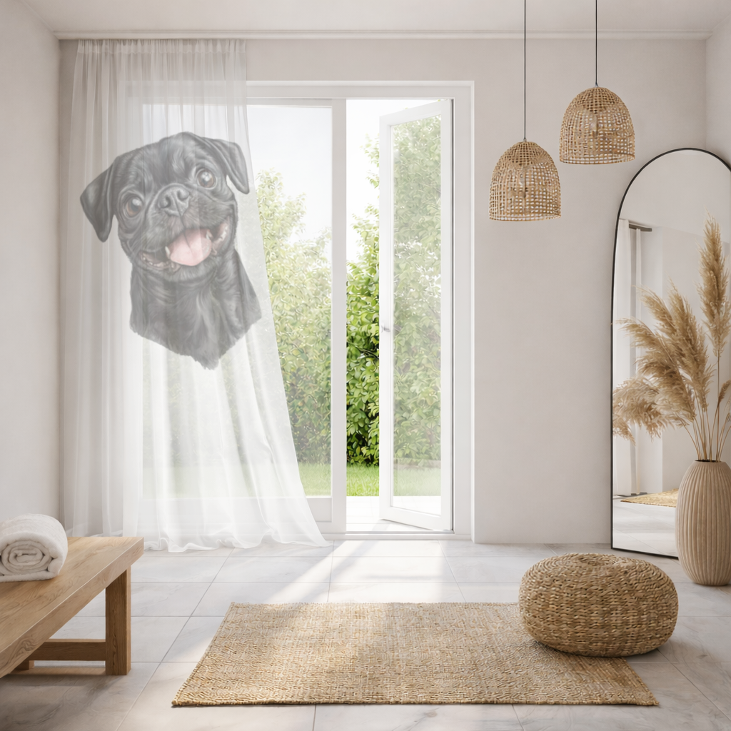 Happy Black Pug Face 