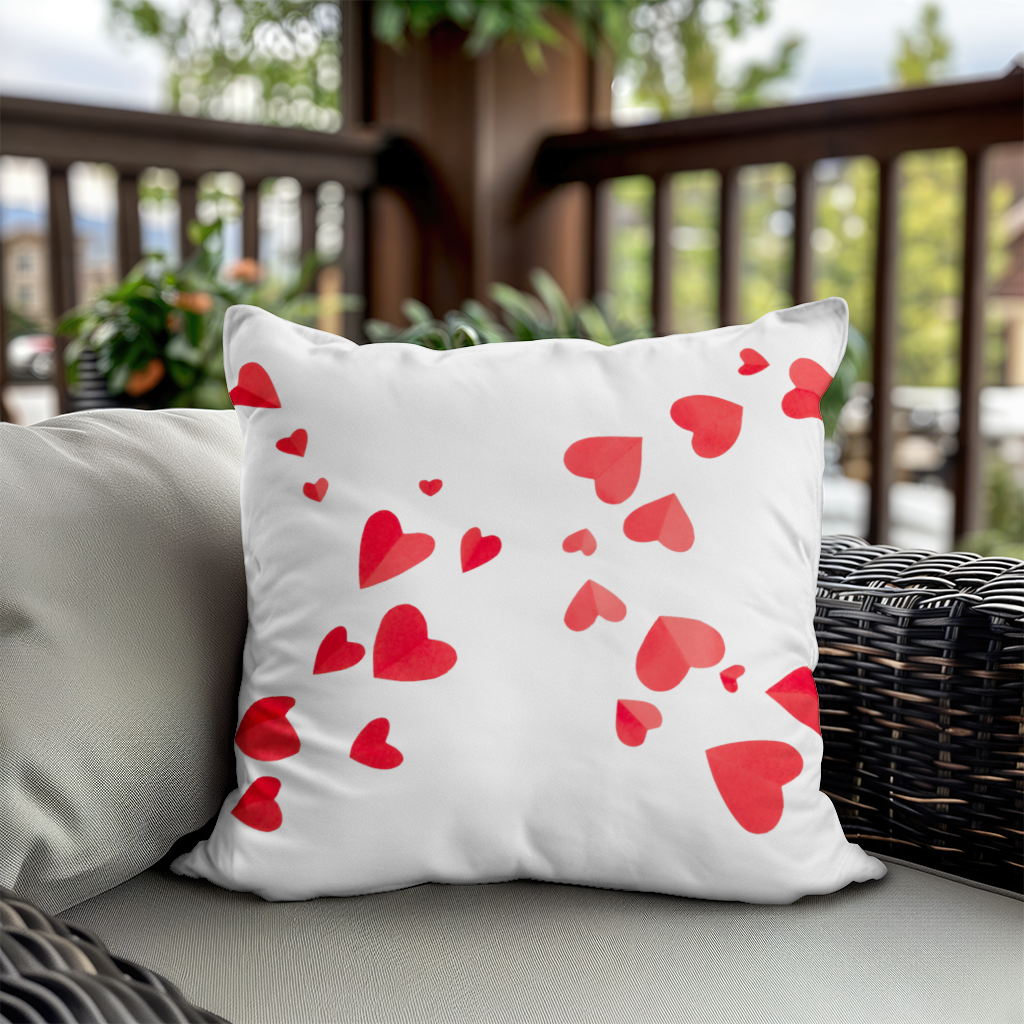 Red Hearts Frame Design Decorative pillow cover