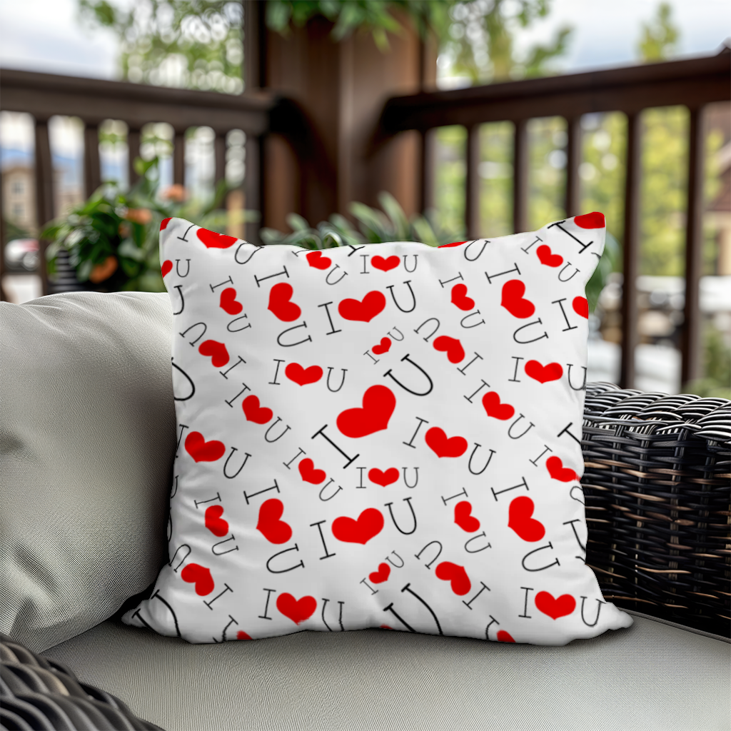 Valentines Day I Love You Heart Pattern Romantic Design Decorative pillow cover