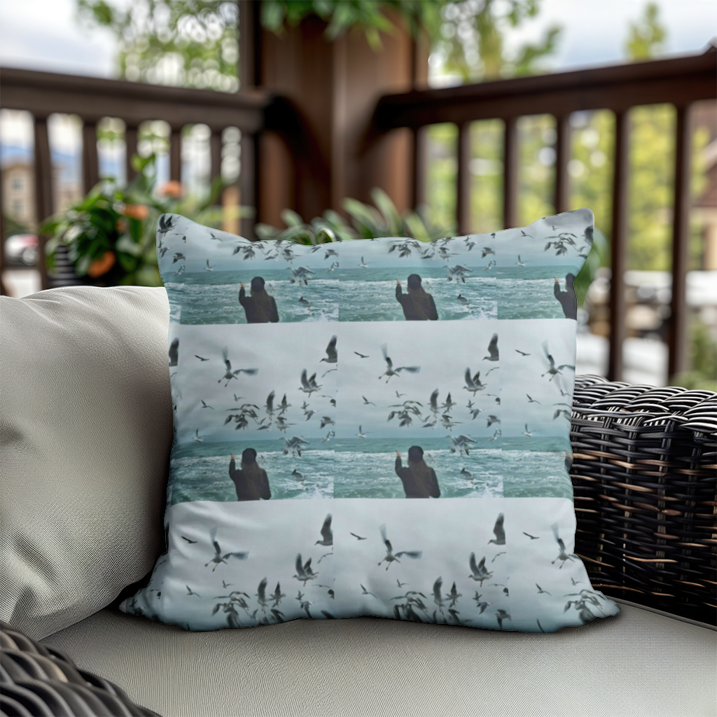 Sea and Birds A Design Interpretation of Freedom Decorative pillow cover