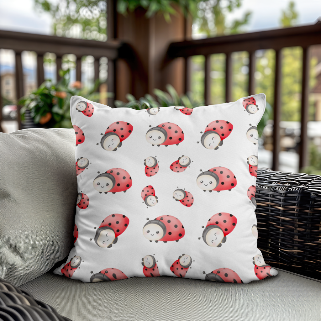 Cute Kawaii Ladybug Pattern Decorative pillow cover