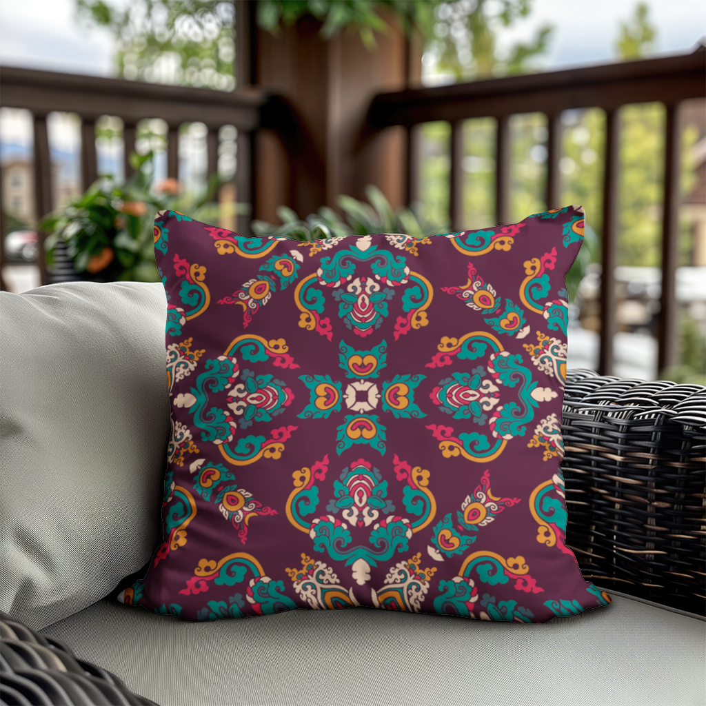 Colorful Ottoman Inspired Mandala Pattern Decorative pillow cover