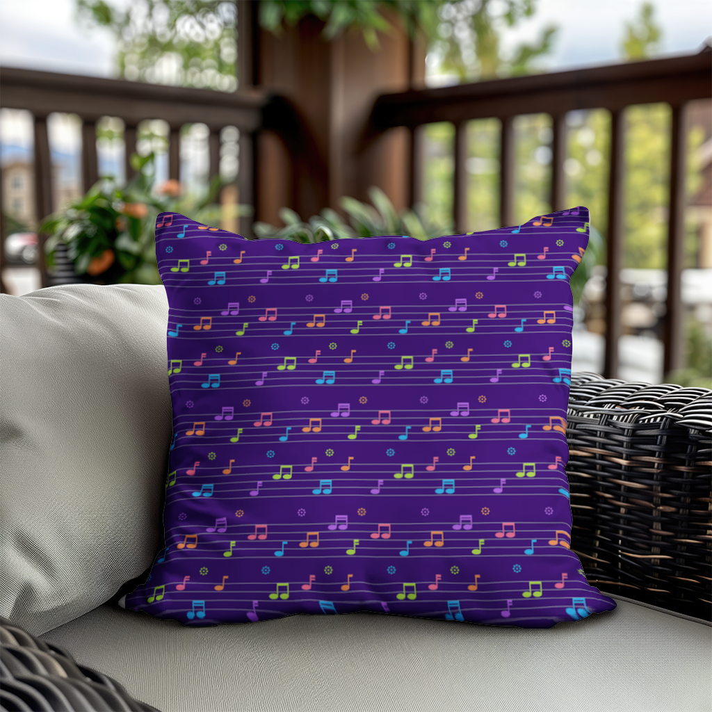 Colorful Music Notes and Modern Rhythm Seamless Pattern Decorative pillow cover