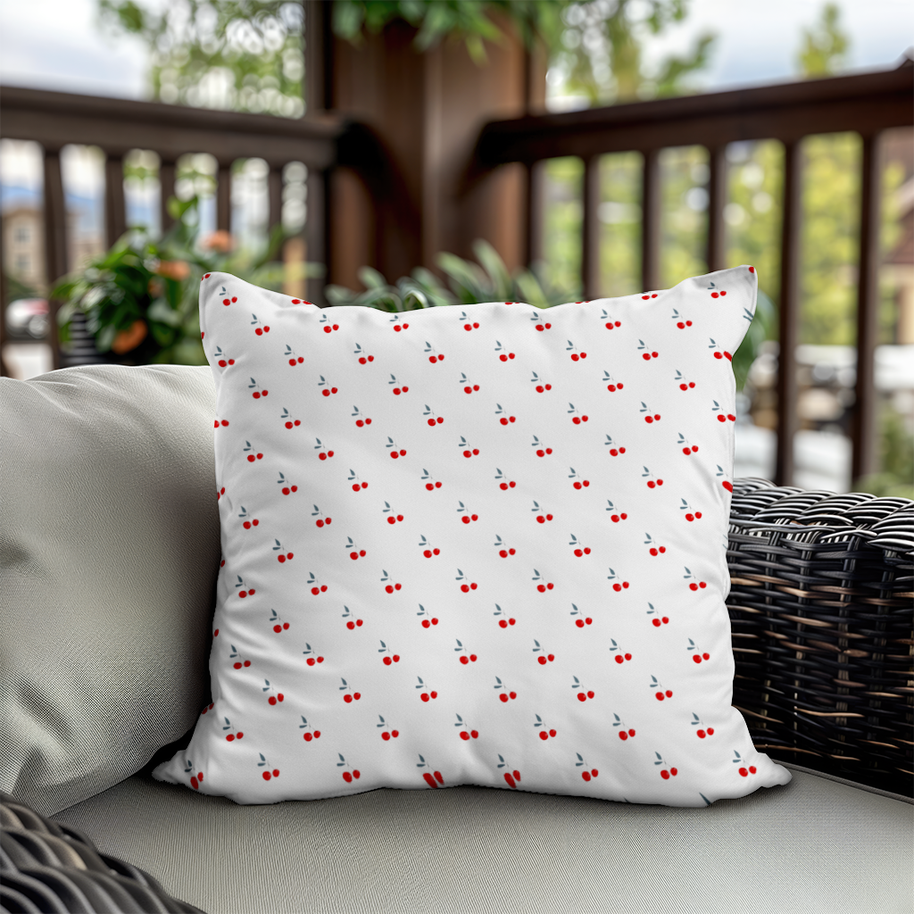 Minimal Cherry Repeat Pattern Background Decorative pillow cover