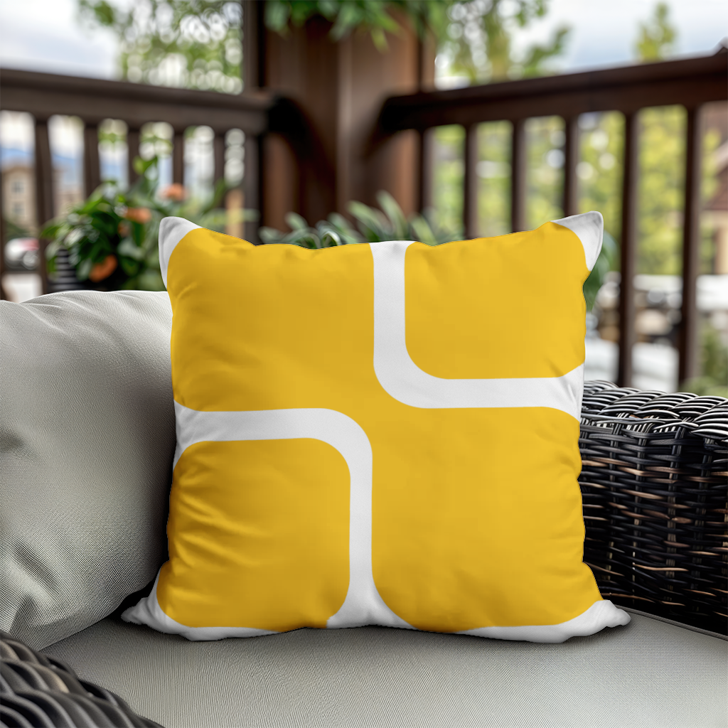 Yellow Geometric Labyrinth and Modern Abstract Pattern Decorative pillow cover