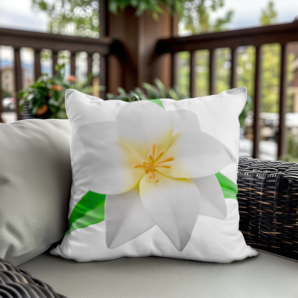 3D White Lily Flower Illustration Decorative pillow cover
