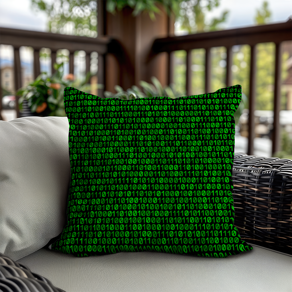 Matrix Style Digital Binary Code Background Decorative pillow cover