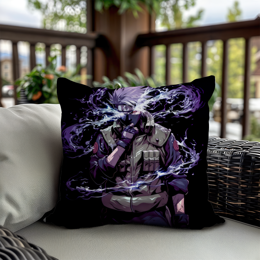 Kakashi Hatake  The Surge of Purple Lightning Decorative pillow cover