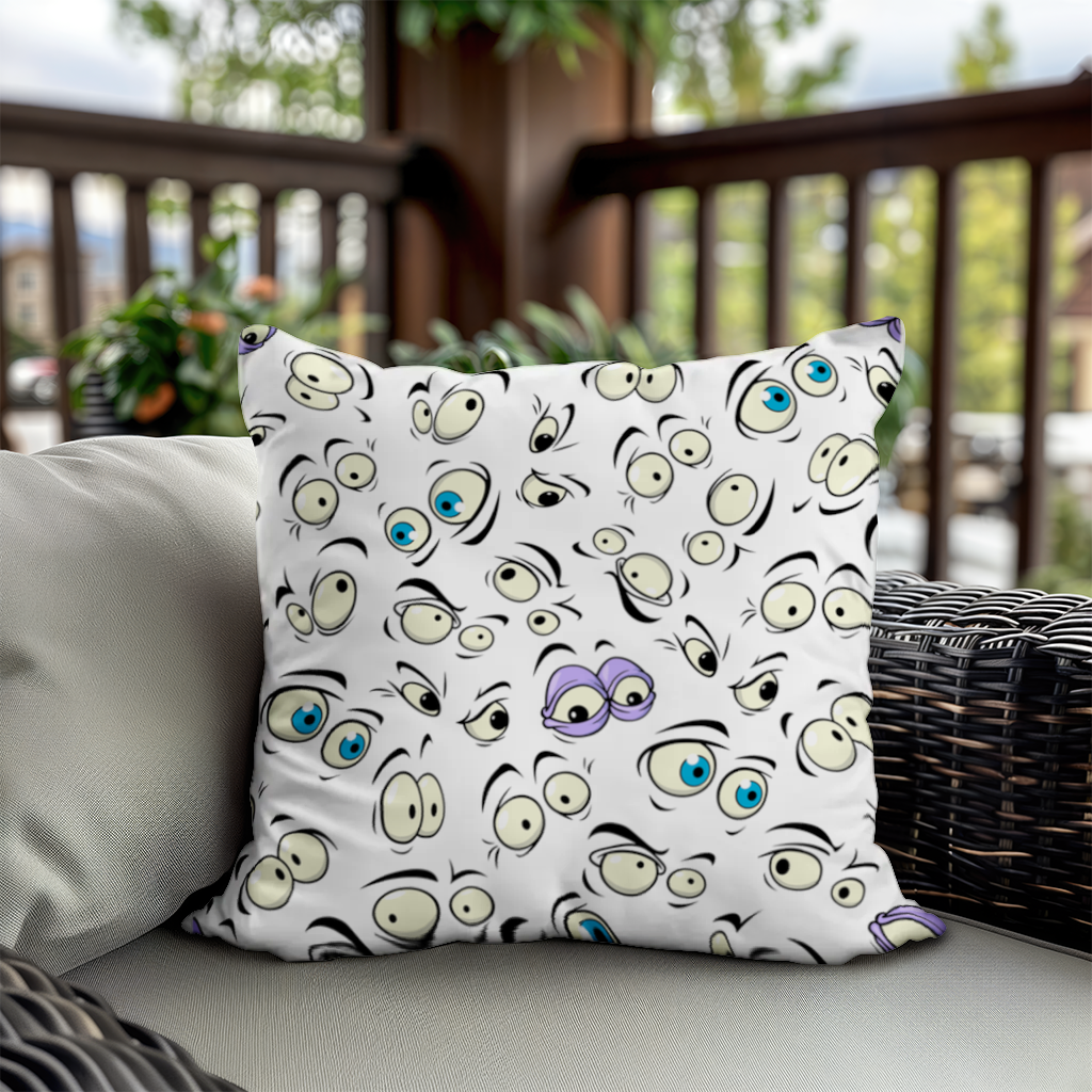 Funny Cartoon Eyes Pattern Decorative pillow cover