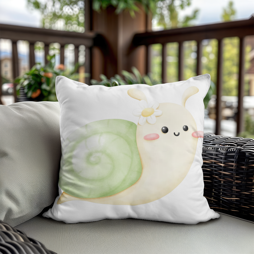 Cute Snail Illustration Decorative pillow cover