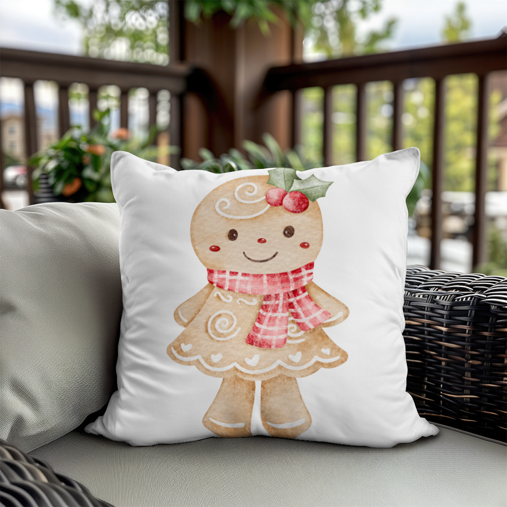 Cute Gingerbread Cookie Character Decorative pillow cover
