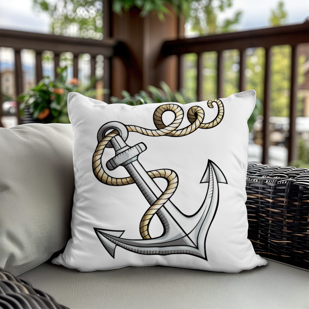 Sailor Anchor with Rope Tattoo Art Decorative pillow cover
