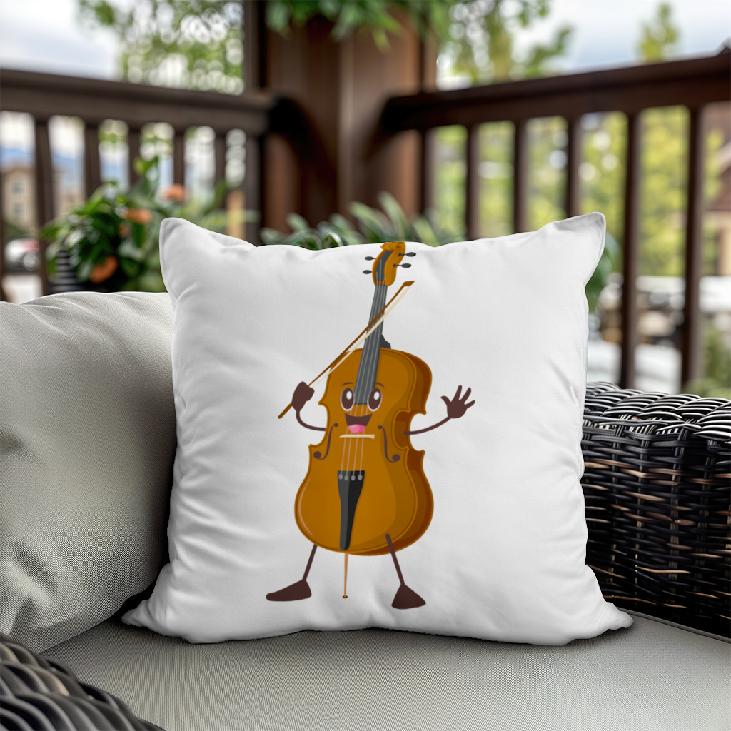 Happy Cello Character Art Design Decorative pillow cover