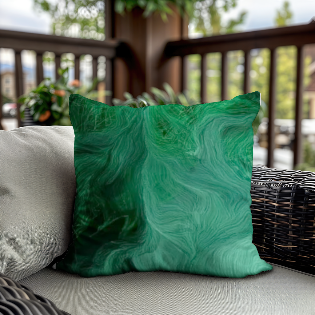 Black and green marbling Decorative pillow cover