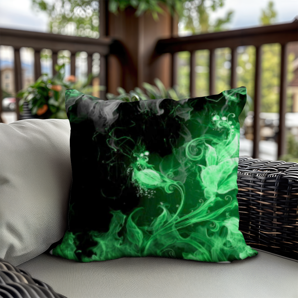 Green and black smokes Decorative pillow cover