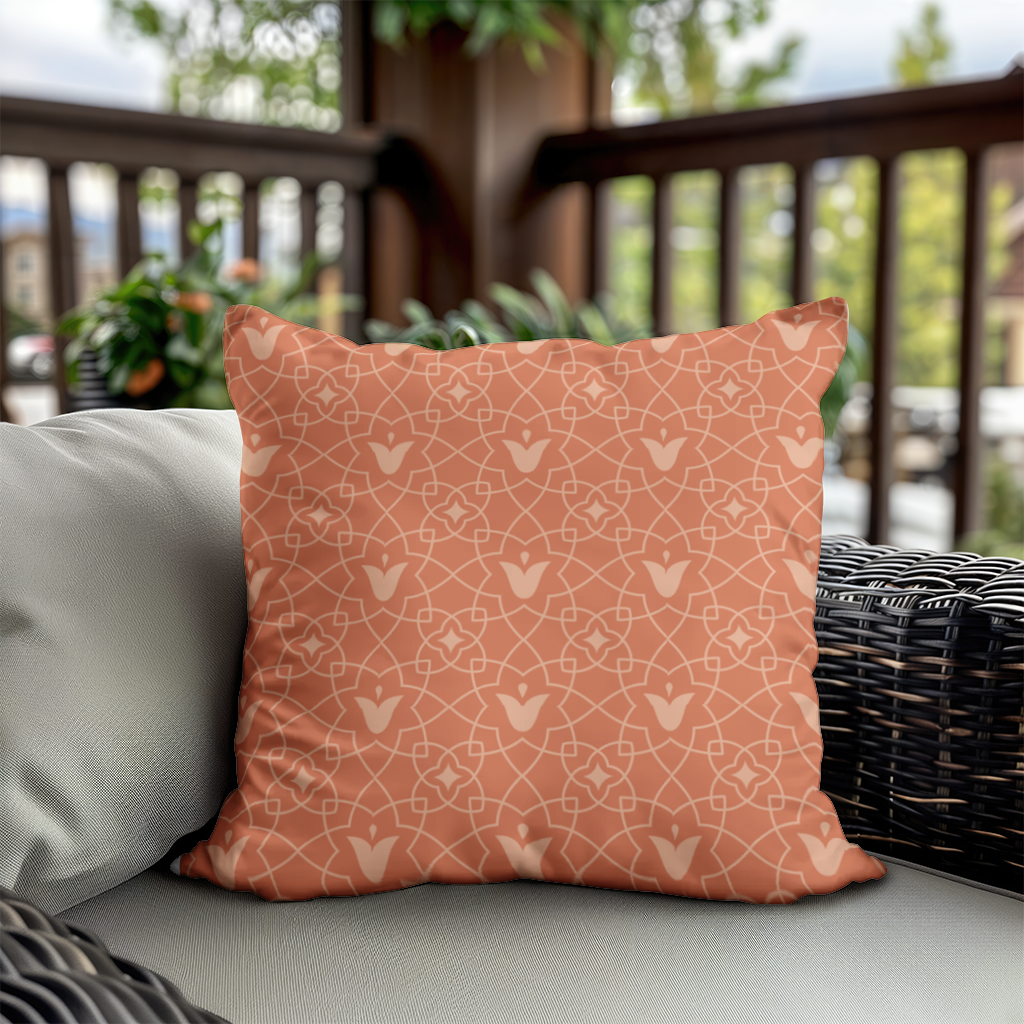 Modern Geometric Linear Terracotta Pattern Decorative pillow cover
