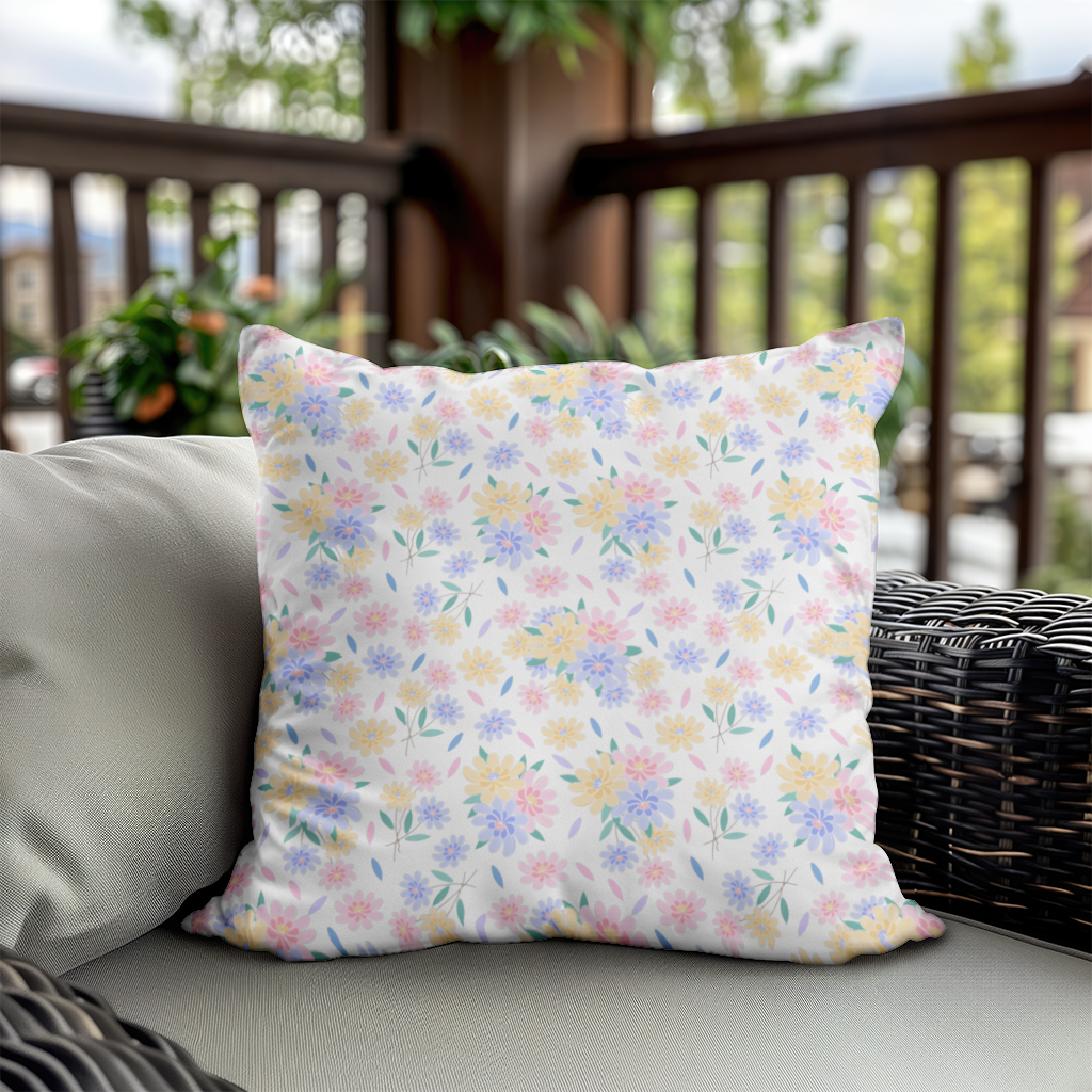 Colorful Pastel Spring Floral Pattern Decorative pillow cover