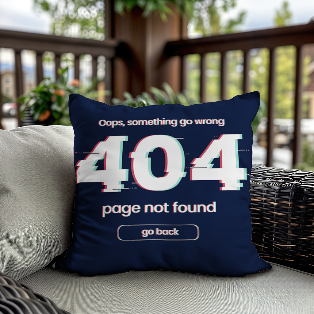404 Error Glitch Design Decorative pillow cover