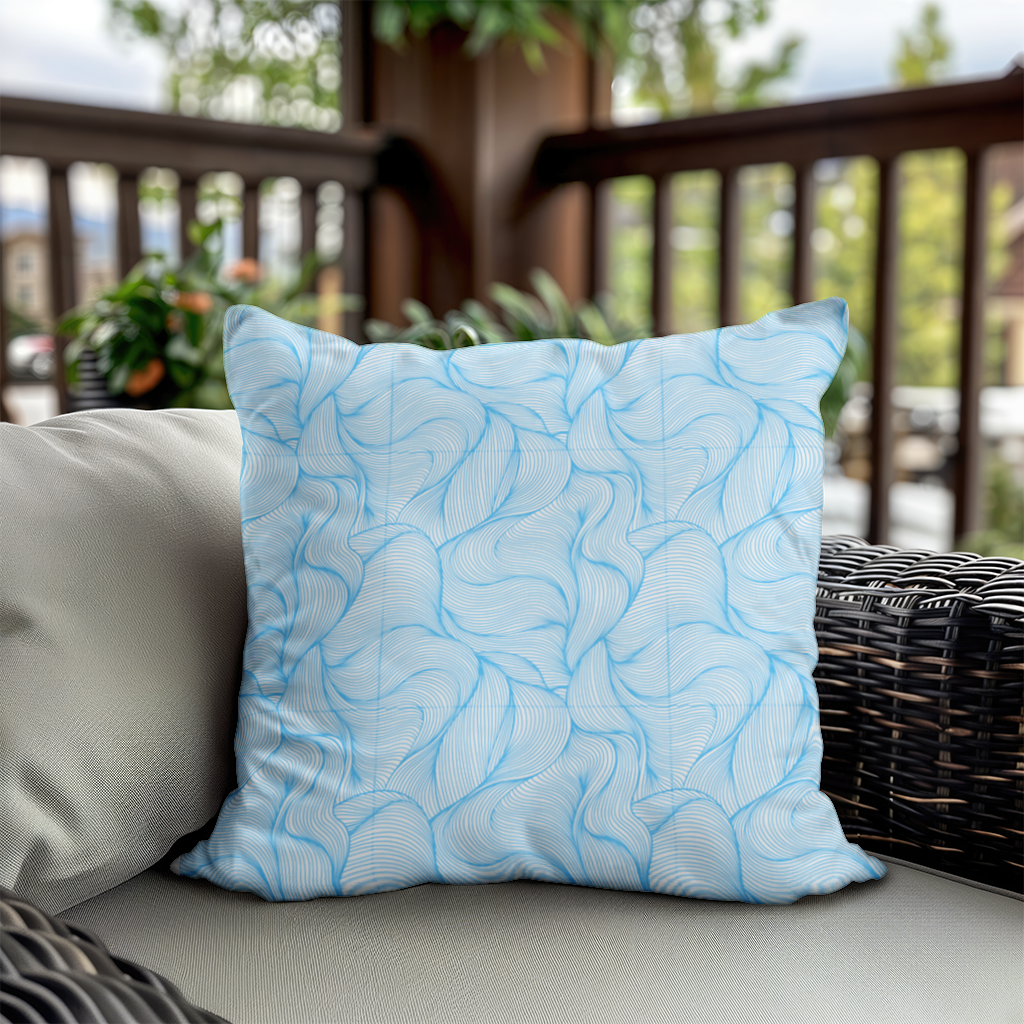 Blue Wavy Linear Abstract Pattern Decorative pillow cover