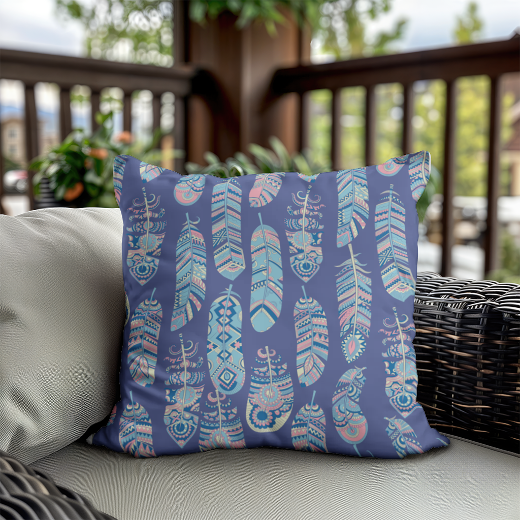 Boho Tribal Feather Decorative pillow cover