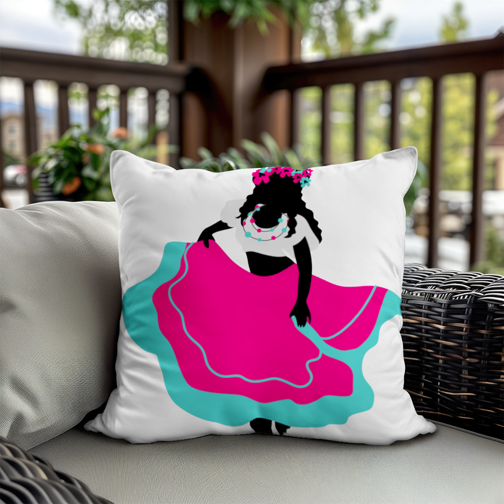 Mexican Folklorico Dancer Silhouette Decorative pillow cover
