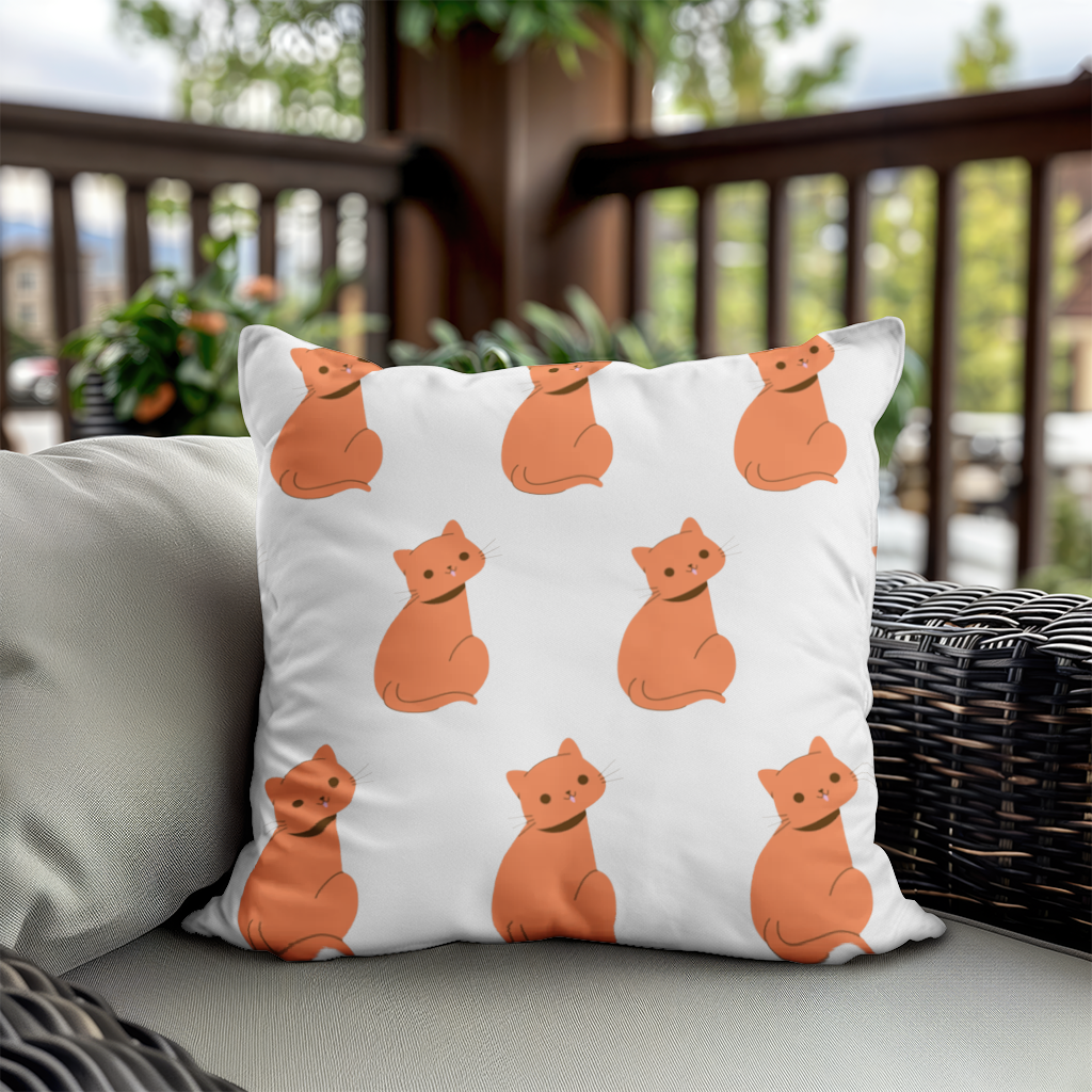Kawaii Orange Cat Blep Decorative pillow cover