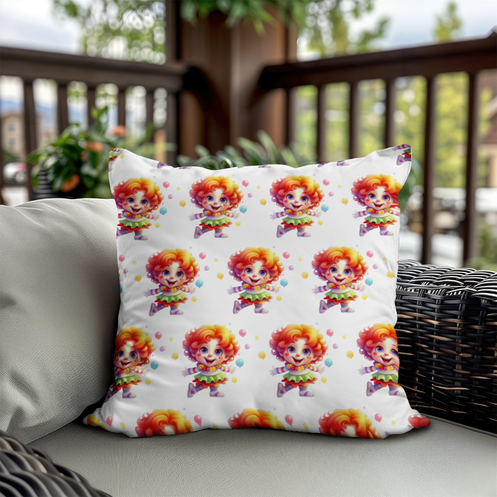 Cute Rainbow Hair Happy Clown Decorative pillow cover