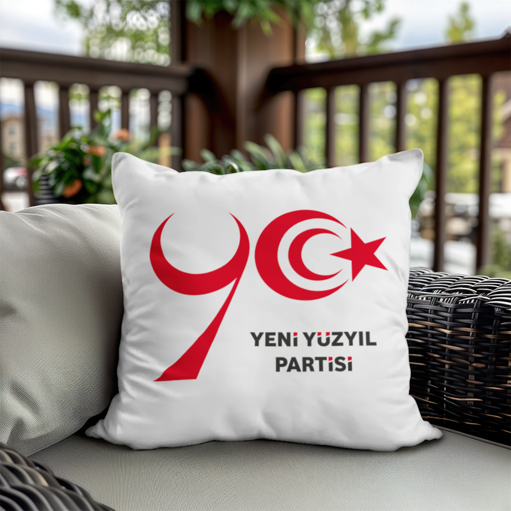 The Yeni Yüzyıl Party Logo on a White Background Decorative pillow cover