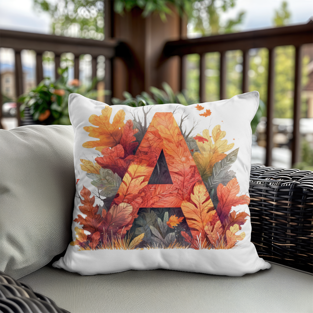 Autumn Leaf Letter A Monogram Decorative pillow cover