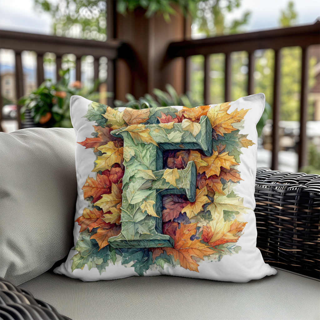 Autumn Leaf Monogram F Decorative pillow cover