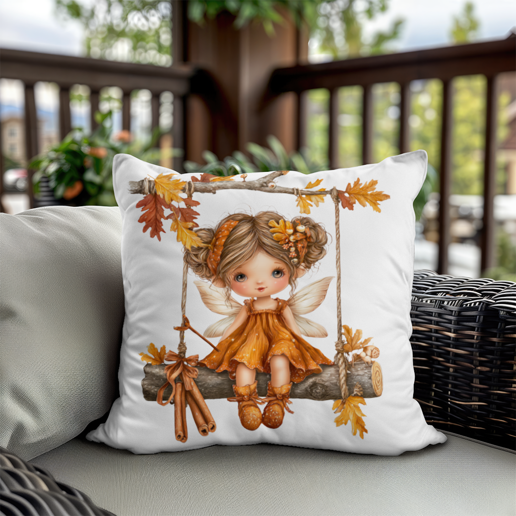 Whimsical Autumn Forest Fairy Decorative pillow cover