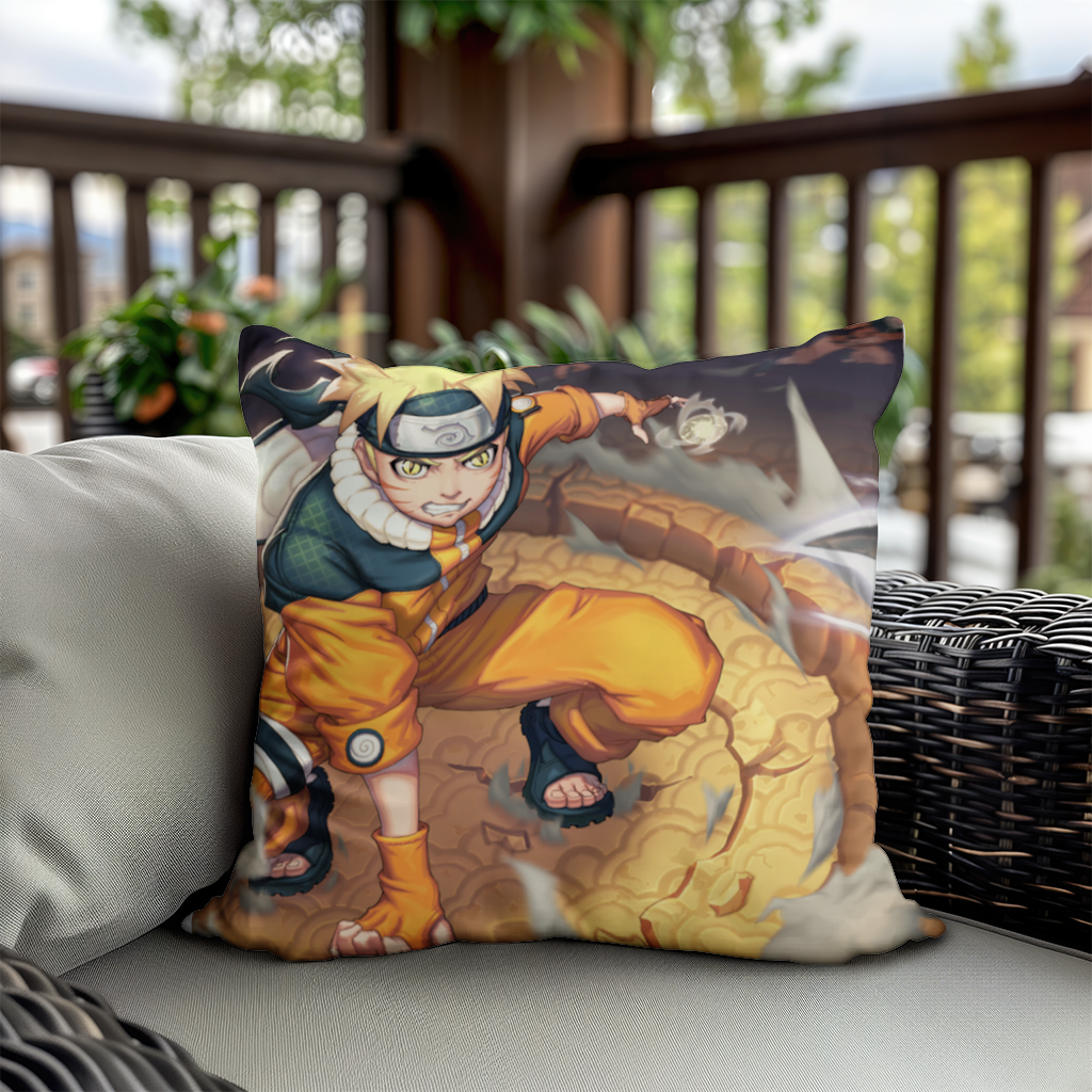 Golden Energy Fighter in Orange Jumpsuit Decorative pillow cover