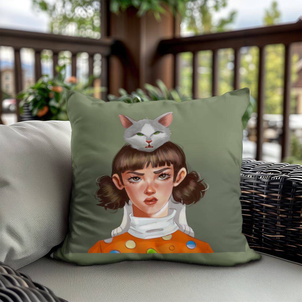 Mood Cat and I Decorative pillow cover